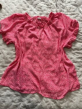GAP Women’s Pink Printed Short-Sleeve Blouse